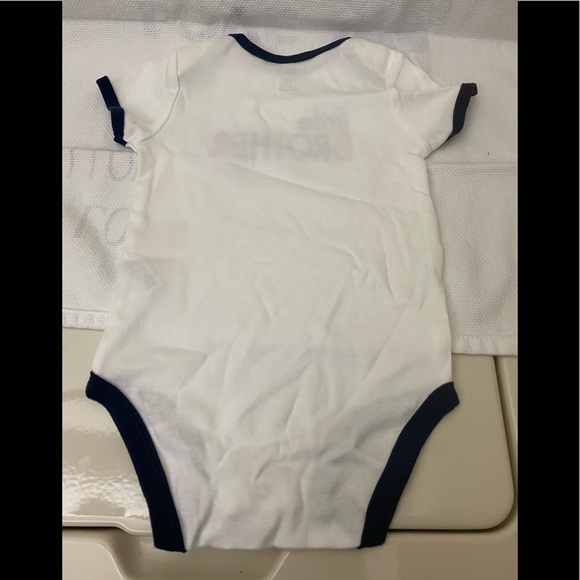 Carters Bodysuit 12 months “Little BROTHER” 100% Cotton White/Multi NWT - Picture 3 of 6